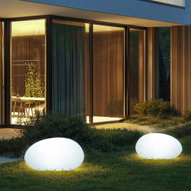 Solar Powered Colorful Rock Garden Lamp