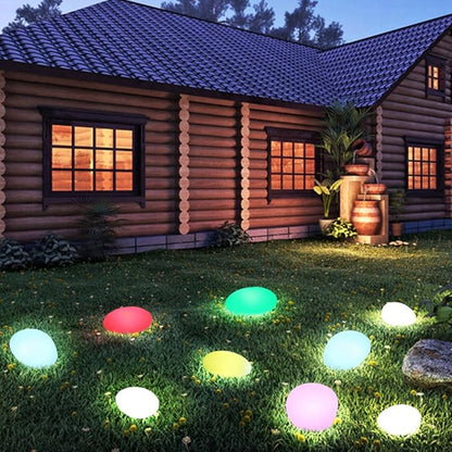 Solar Powered Colorful Rock Garden Lamp