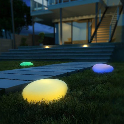 Solar Powered Colorful Rock Garden Lamp