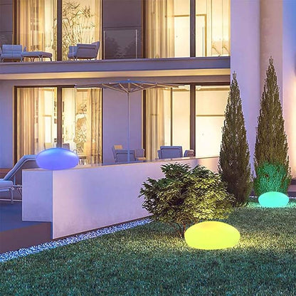 Solar Powered Colorful Rock Garden Lamp