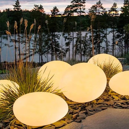 Solar Powered Colorful Rock Garden Lamp