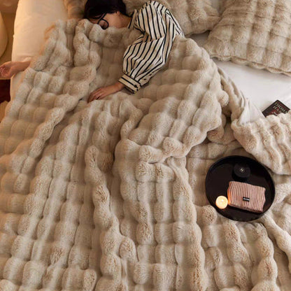 Plush Fleece Throw Blanket – Soft Warm Comfort - Lusomart