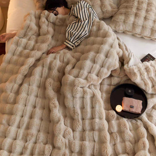Plush Fleece Throw Blanket – Soft Warm Comfort - Lusomart