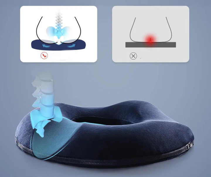 CoccyxWave | Premium Ergonomic Memory Foam Seat Cushion for Tailbone Relief 4