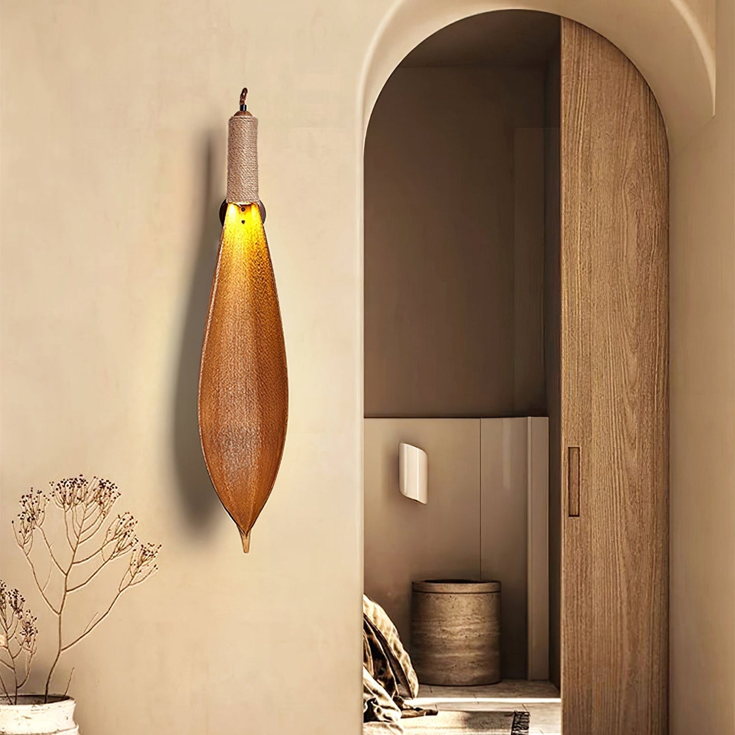 CocoaGlow | Rustic Natural Wall Lamp with Organic Jute Design 7