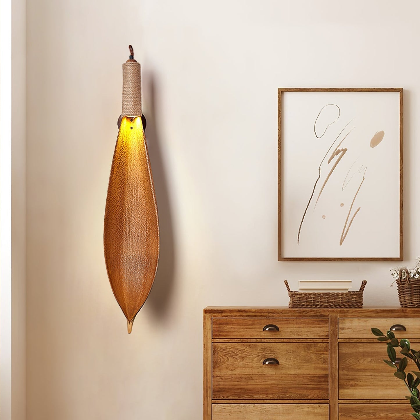 CocoaGlow | Rustic Natural Wall Lamp with Organic Jute Design 8
