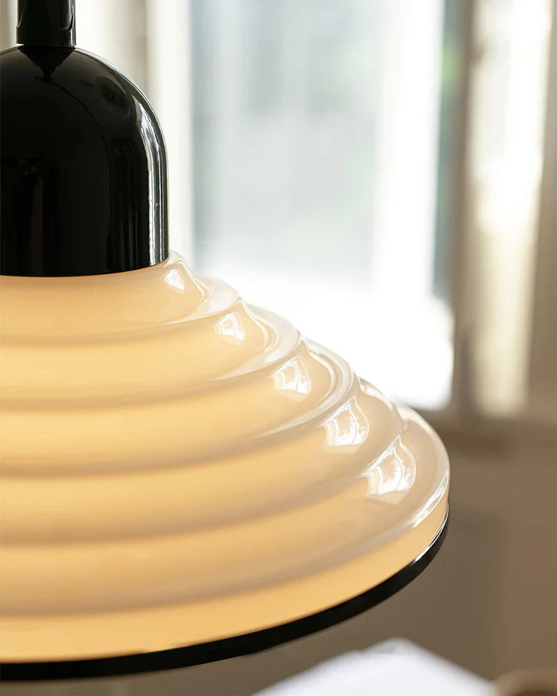Modern Ribbed Glass Hanging Light