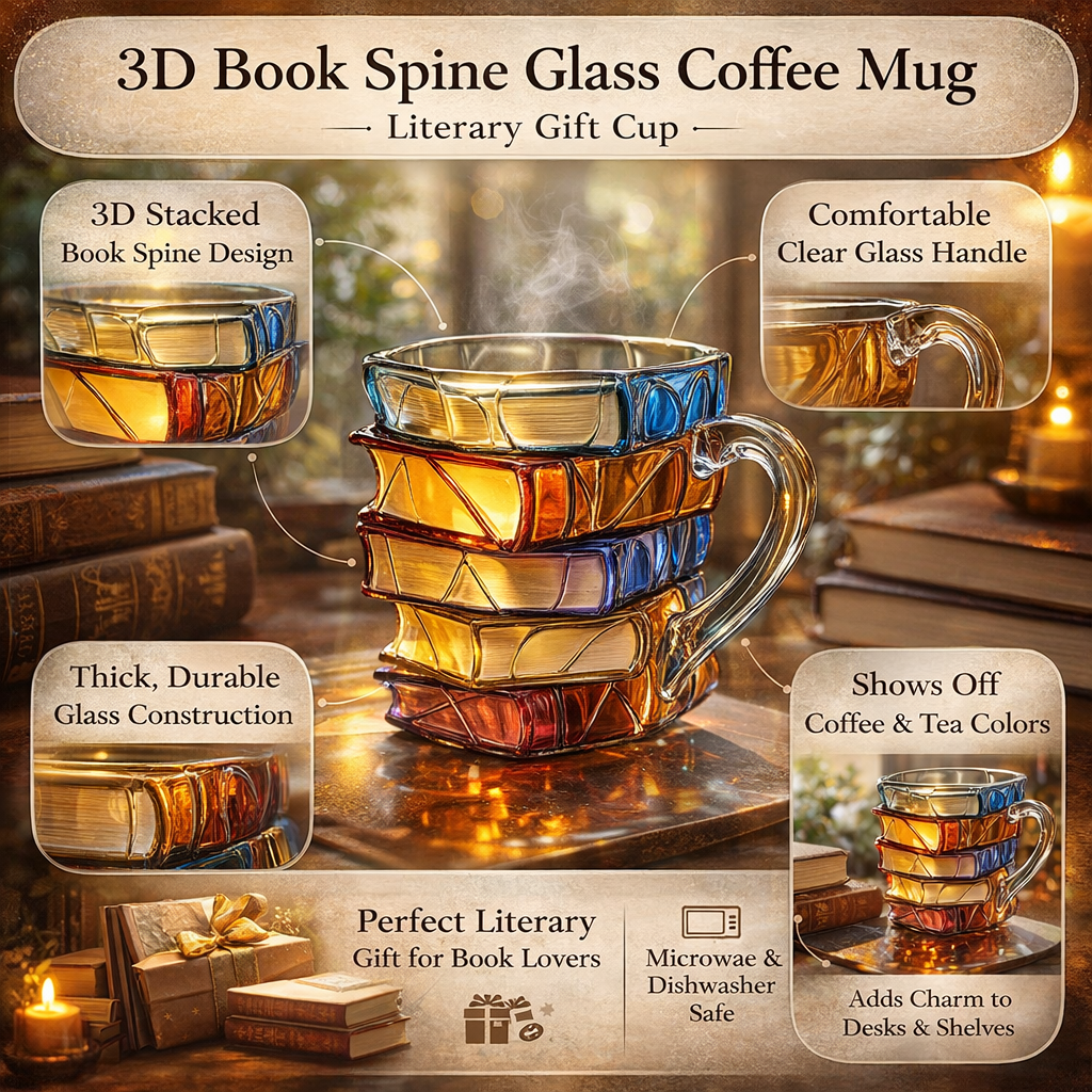 Unique Book Lover 3D Coffee Mug Gift
