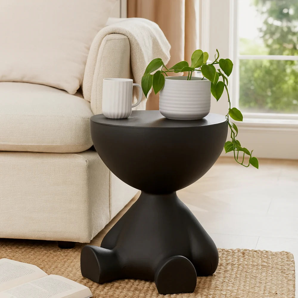 Small Round Wooden End Table Stool