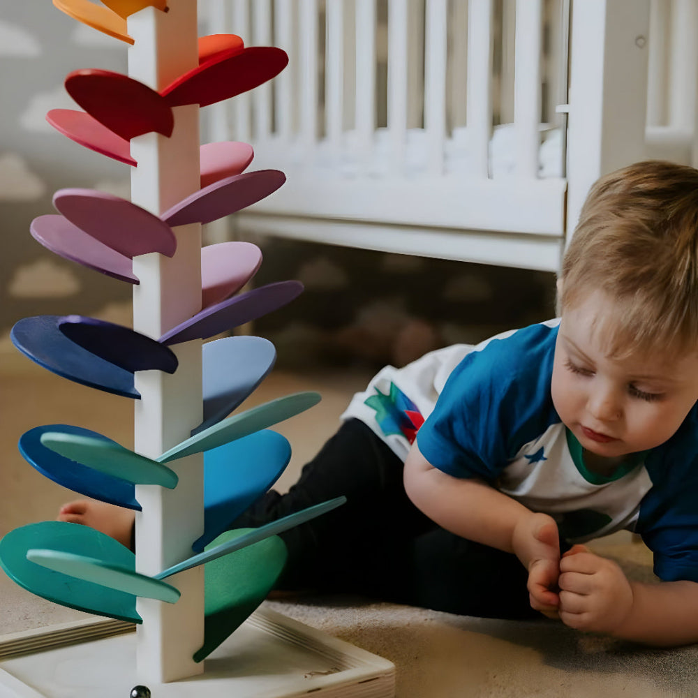 Colorful Wooden Marble Run Toy Educational Fun for Kids 7