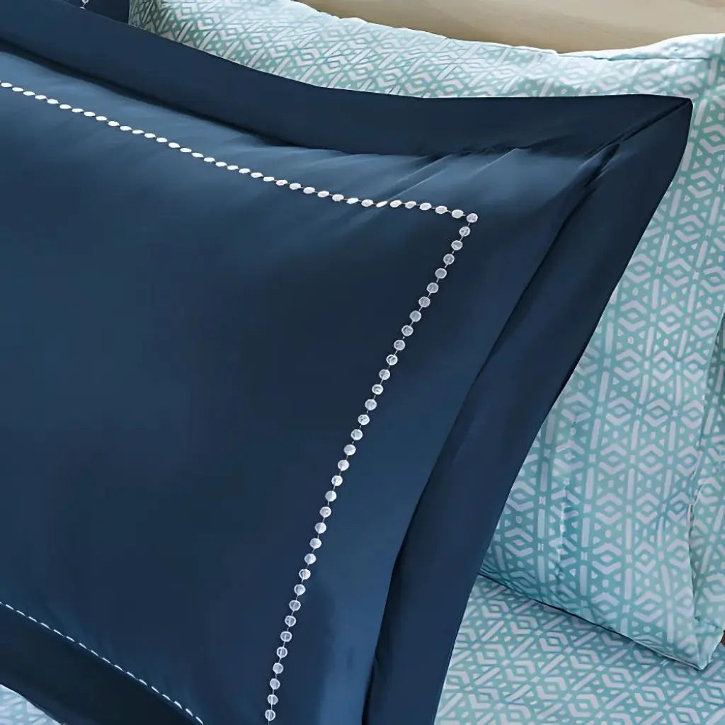 Soft brushed microfiber fabric texture of boho comforter set showing quality construction and comfort