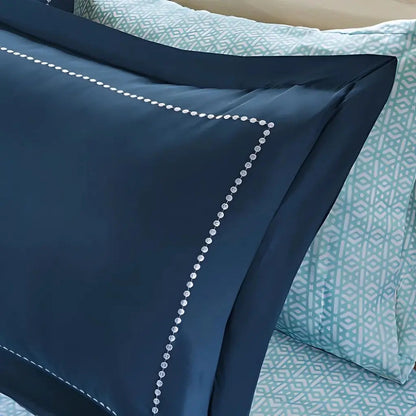 Soft brushed microfiber fabric texture of boho comforter set showing quality construction and comfort