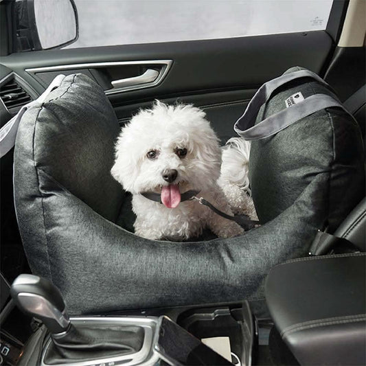 Plush Dog Car Seat Bed for Comfortable Travel - Lusomart