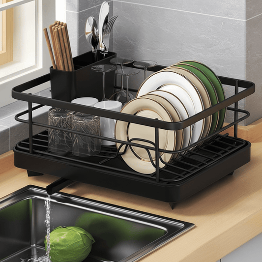Space Saving Stainless Steel Dish Drain Rack - Lusomart