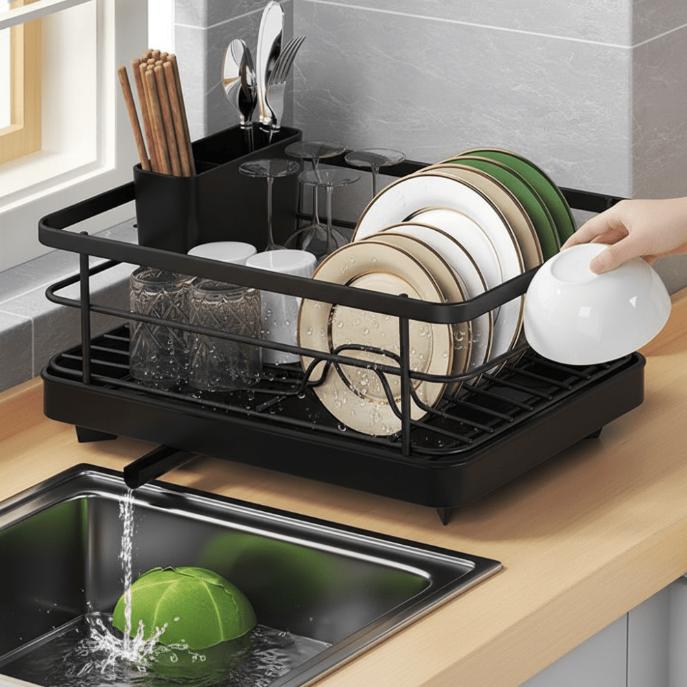 Space Saving Stainless Steel Dish Drain Rack