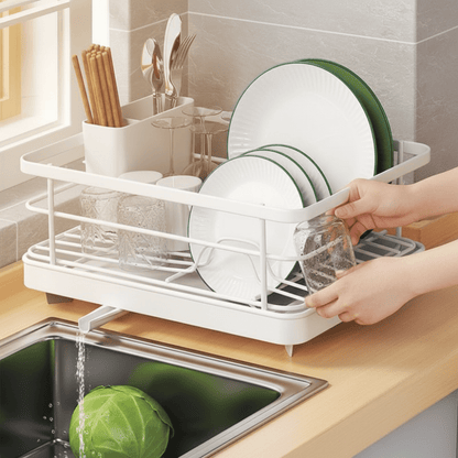Space Saving Stainless Steel Dish Drain Rack