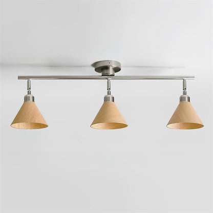 Stylish Wooden Flush Ceiling Light with Adjustable Arm - Lusomart