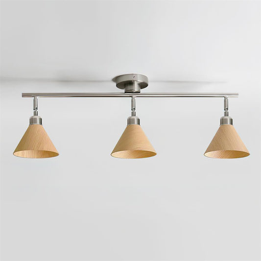 Stylish Wooden Flush Ceiling Light with Adjustable Arm - Lusomart