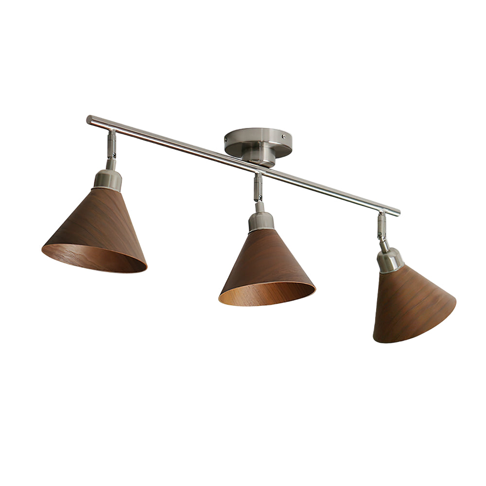 Conistra | Modern Adjustable Flush Mount Ceiling Light with Natural Wood Finish 1