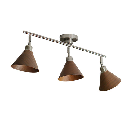 Conistra | Modern Adjustable Flush Mount Ceiling Light with Natural Wood Finish 1