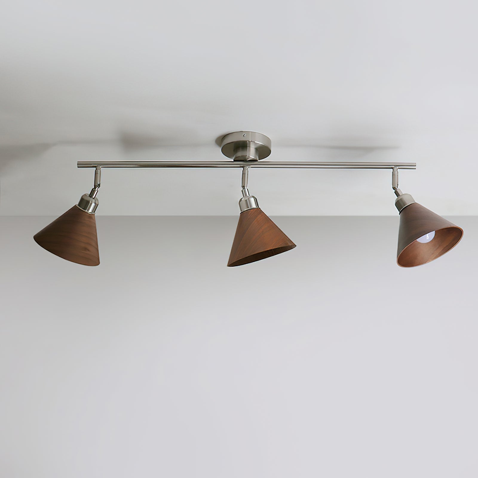 Conistra | Modern Adjustable Flush Mount Ceiling Light with Natural Wood Finish 2