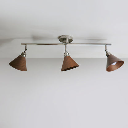 Conistra | Modern Adjustable Flush Mount Ceiling Light with Natural Wood Finish 2
