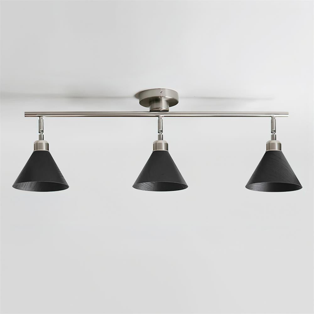 Conistra | Modern Adjustable Flush Mount Ceiling Light with Natural Wood Finish 9