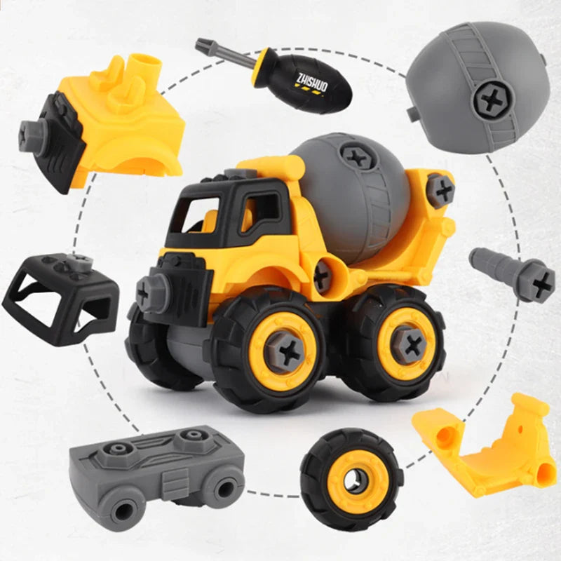 Construction trucks - technology and imagination with construction vehicles - DIY construction vehicle 3