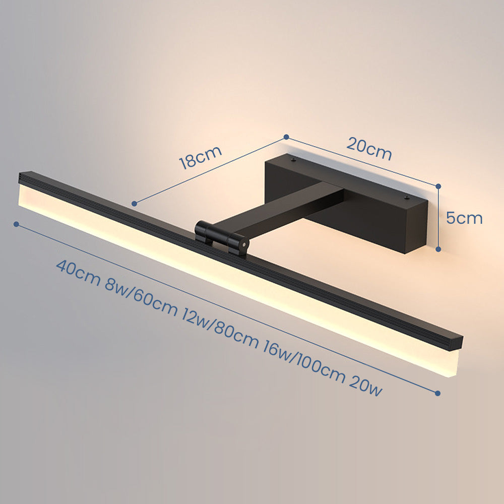 Contemporary Black Simple LED Mirror Bathroom Wall Lighting 4