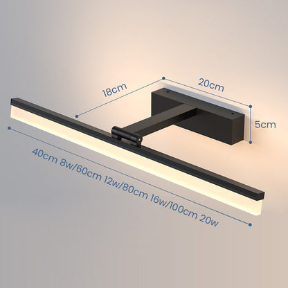 Contemporary Black Simple LED Mirror Bathroom Wall Lighting 4