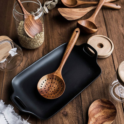Natural Wood Kitchen Utensil Set Durable Cooking Tools