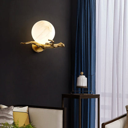 CopperGlow | Elegant Modern Copper and Marble Wall Sconce Light 2
