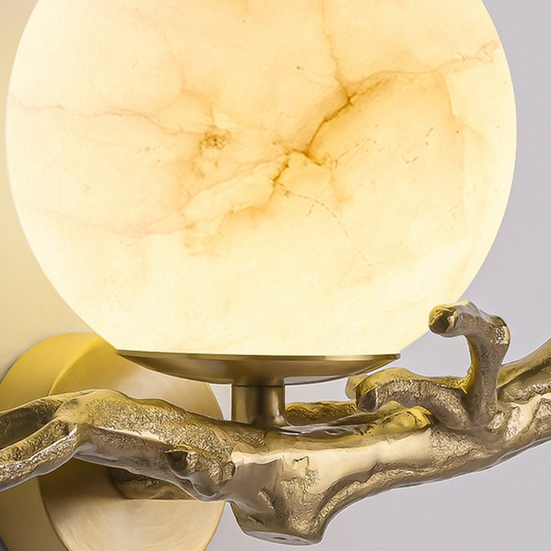 CopperGlow | Elegant Modern Copper and Marble Wall Sconce Light 3