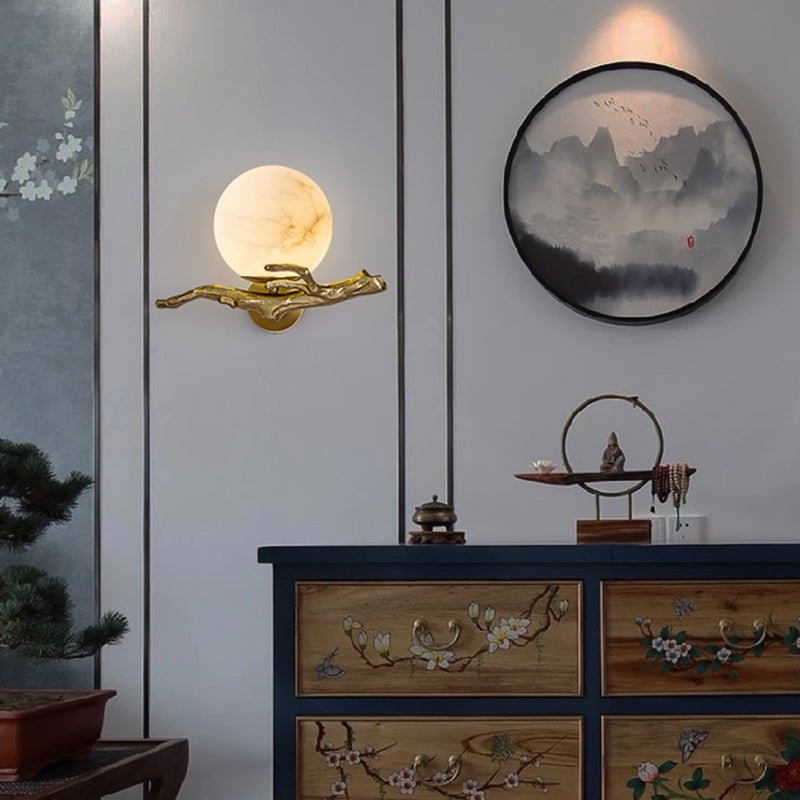 CopperGlow | Elegant Modern Copper and Marble Wall Sconce Light 4