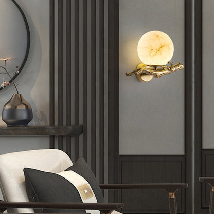 CopperGlow | Elegant Modern Copper and Marble Wall Sconce Light 5
