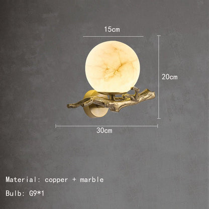 CopperGlow | Elegant Modern Copper and Marble Wall Sconce Light 7