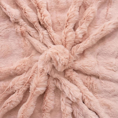 Cozy Pink Plush Rabbit Throw Blanket Set