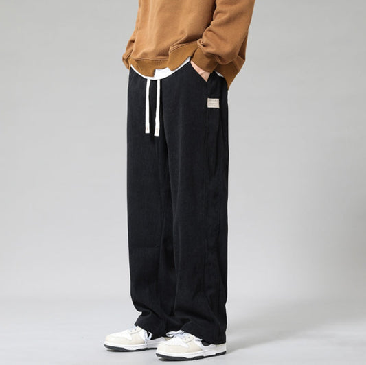 Soft Cord Wide Leg Mens Pants - Lusomart