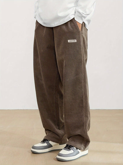 Corduroy Comfort | Relaxed Wide Leg Men's Trousers 3