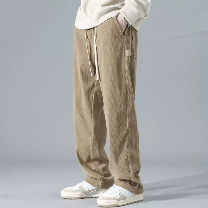 Corduroy Comfort | Relaxed Wide Leg Men's Trousers 4