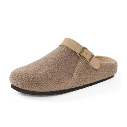 Soft Plush Women's Slippers with Cushioned Cork Insole - Lusomart