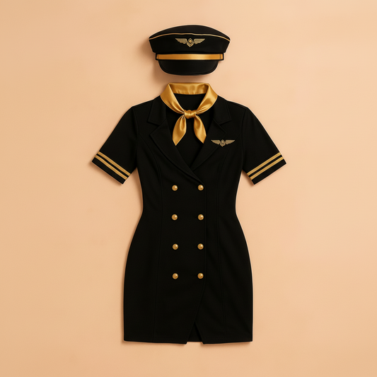 Airline Stewardess Ladies Fancy Costume Party Dress - Lusomart