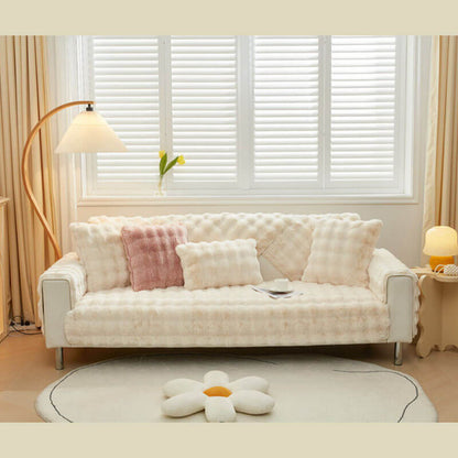 Soft Fleece Sofa Slipcover for Living Room Comfort