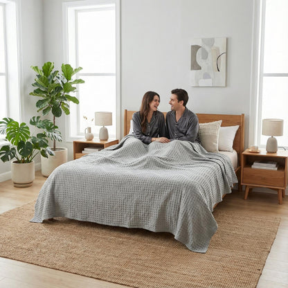 Plush Textured Weave Throw Blanket for Home Decor