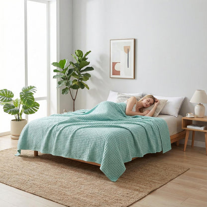 Plush Textured Weave Throw Blanket for Home Decor