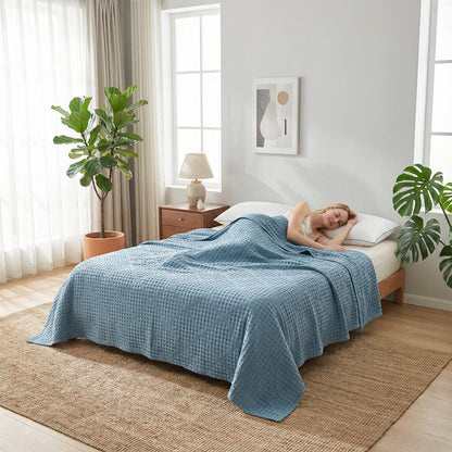 Plush Textured Weave Throw Blanket for Home Decor