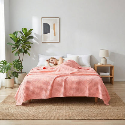 Plush Textured Weave Throw Blanket for Home Decor