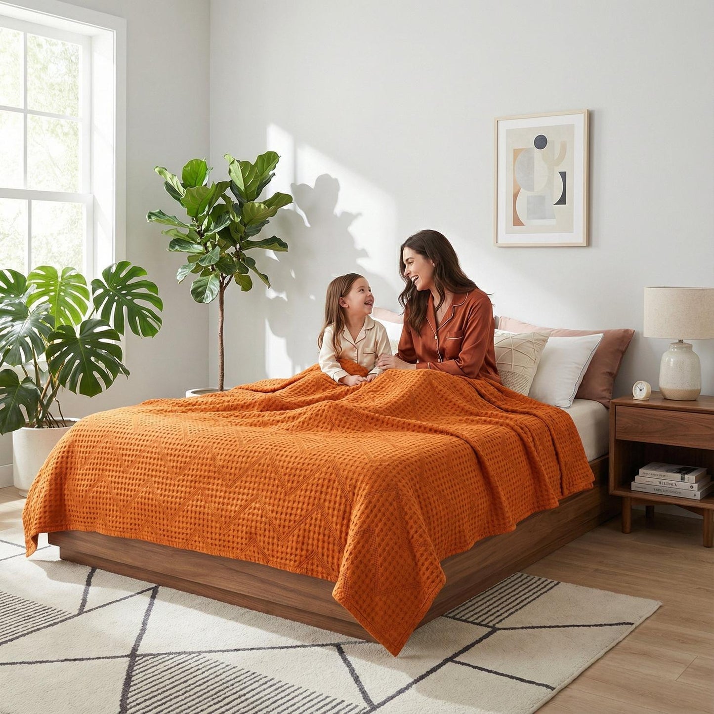 Plush Textured Weave Throw Blanket for Home Decor