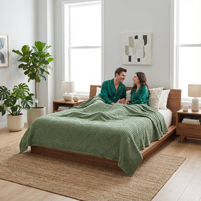 Plush Textured Weave Throw Blanket for Home Decor