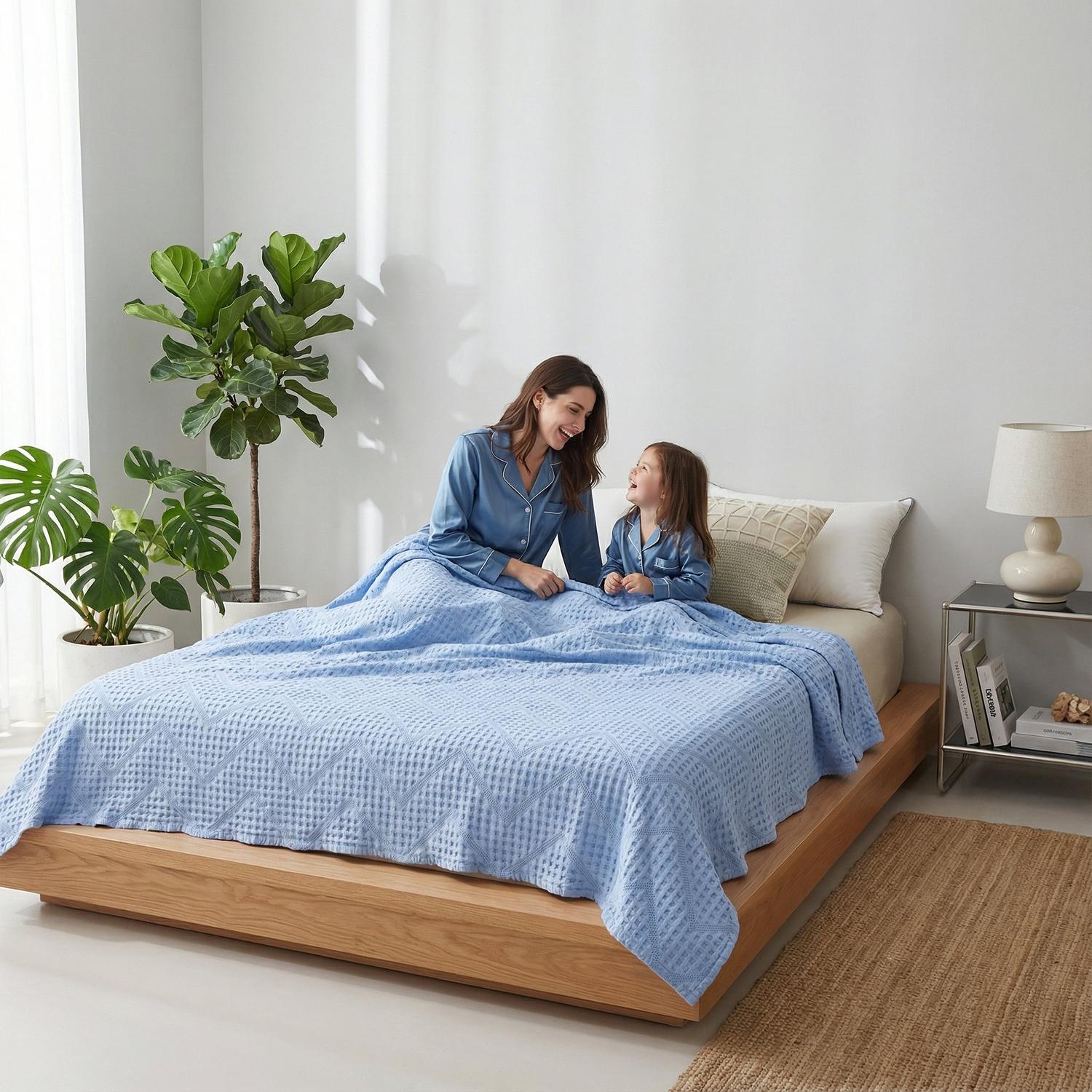 Plush Textured Weave Throw Blanket for Home Decor - Lusomart